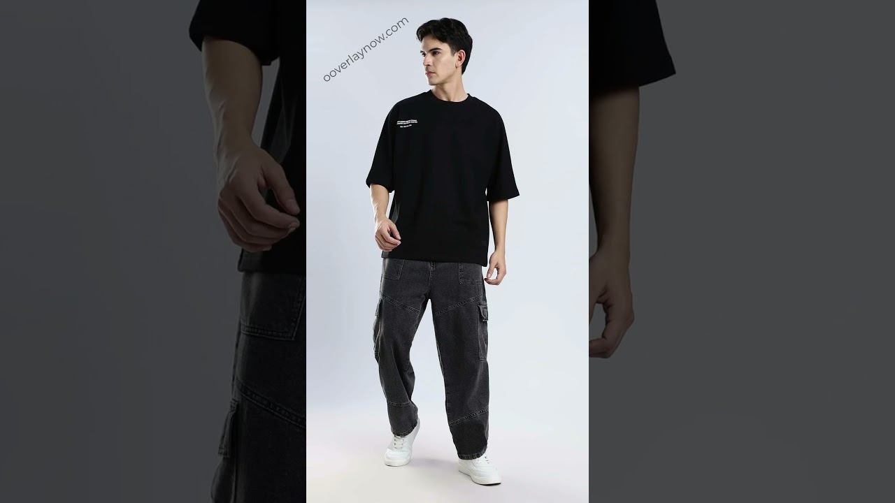 Shadow Wings Black Oversized T-Shirt