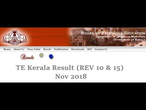 TE Kerala Result Polytechnic Diploma Rev 10 & 15 Results Nov 2018 - 2019