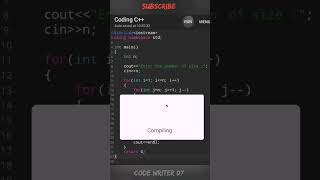 Best C++ pattern program || 💯🧠 #shorts #coding #youtubeshorts #shortvideo