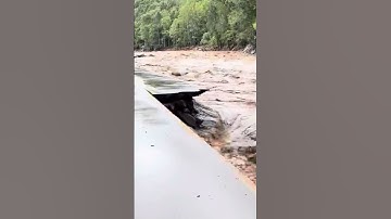 Highway Destroyed by Rising River flow