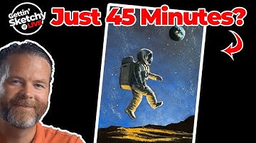 Can I Draw a Space Man LIVE in 45 Minutes? - Gettin