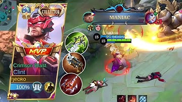 18 KILLS + MANIAC!! 🔥🔥 CLINT SOLO HARD CARRY GOLD LANE MONSTER!! CLINT BEST BUILD & EMBLEM 2023!! 🔥🔥