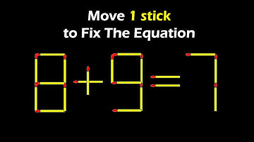 Move only 1 stick to make the equation correct | Matchstick Puzzle 8+9=7 #simplylogical #braintest