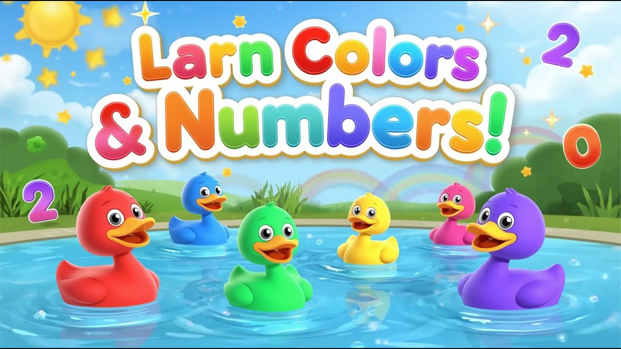 🌈 Learn Colors & Numbers with Ducks | Fun Animated Nursery Rhymes for Kids