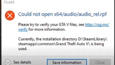 Como resolver erro do FiveM ( Could not open x64/audio/audio_rel.rpf ) pela EPIC GAMES.