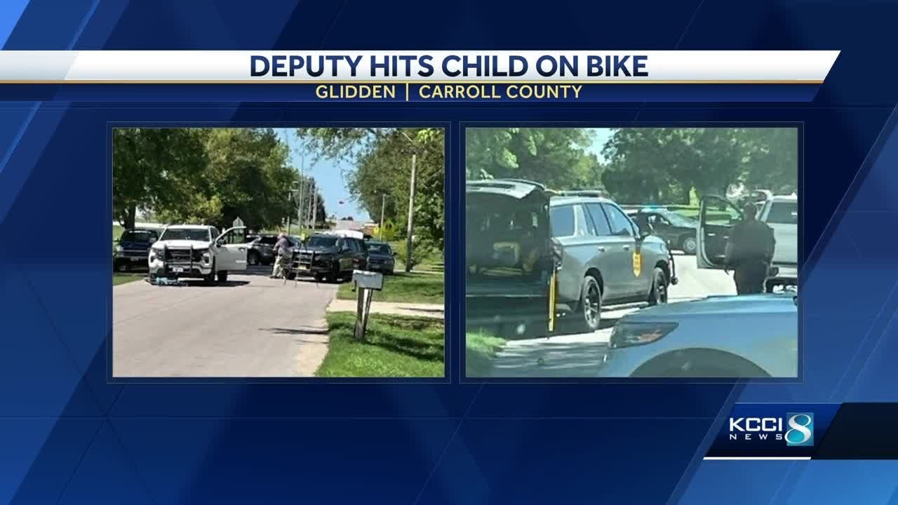 Child hospitalized after being hit by deputy's truck in Iowa - YouTube
