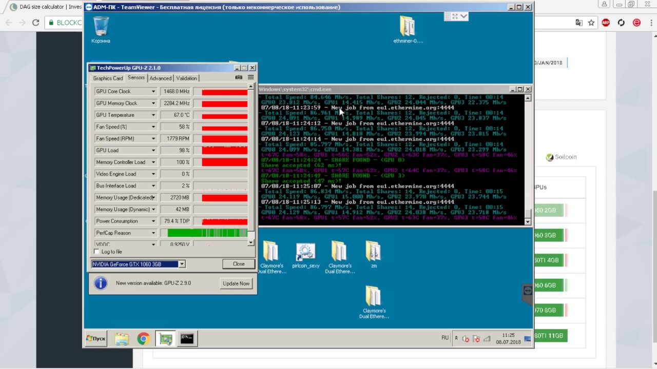 Когда закончится майнинг Ethereum для GTX 1060 3GB? (Актуальность карты на Август 2018)