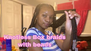 Jumbo Knotless Box Braids with beads