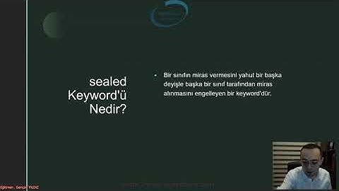 Nesne Tabanlı Programlama #24 - sealed Keyword