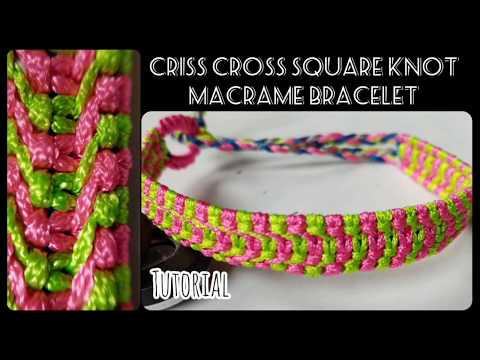 Criss Cross Square Knot Macrame Bracelet [Tutorial]
