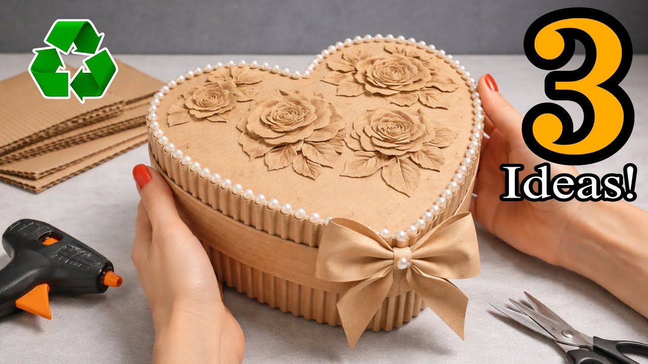 3 Beautiful Heart Gift Box Ideas ❤️ | Easy DIY Valentine Gift You’ll Love! ♻️