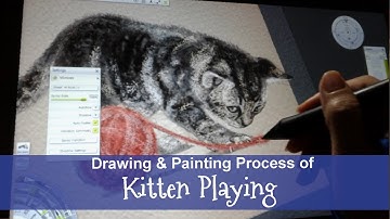 Drawing and Painting Process - Kitten (Time-lapse) #paintedbyhuman #notbyai