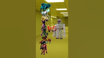 Big Smiling Critters VS Iron Golem #shorts #smilingcritters #irongolem #minecraftanimation