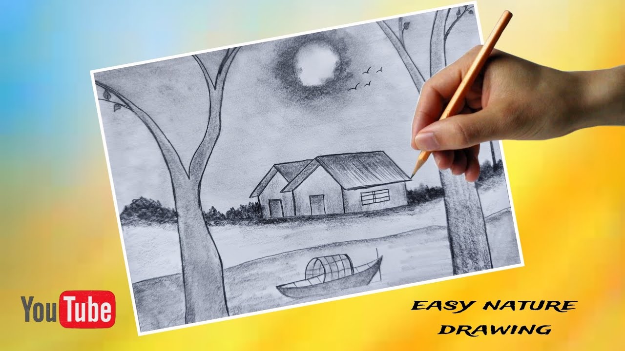 Nature Character Drawing Tutorial // how to draw easy nature drawing //Pencil Drawing for Beginners ...