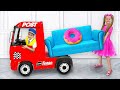 Kids pretend play parcel delivery