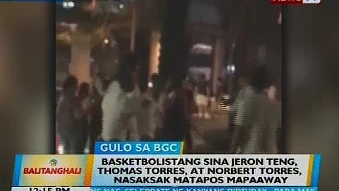 Basketbolistang sina Jeron Teng, Thomas Torres at ...