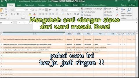 cara mengubah soal di word ke Excel dengan mudah
