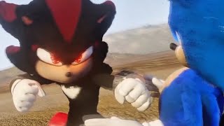 Sonic vs Shadow fight on highway 