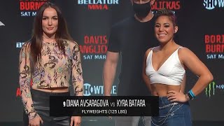 Diana Avsaragova vs. Kyra Batara - Weigh-in Face-Off - (Bellator 276: Borics vs. Burnell) - /r/WMMA