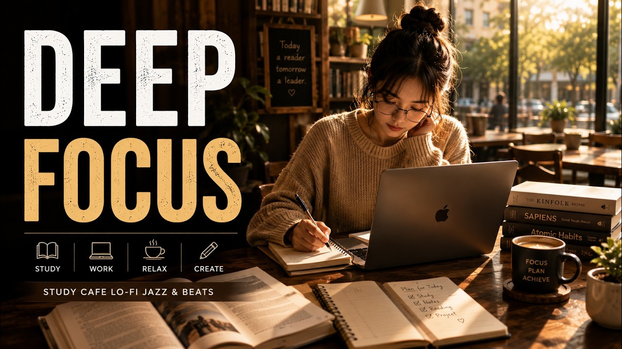 Study Café Lo-Fi ☕ City Pop Jazz for Deep Focus, Reading & Productivity auf YouTube ansehen Study Café Lo-Fi ☕ City Pop Jazz for Deep Focus, Reading & Productivity auf YouTube ansehen