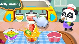 Little panda's snacks factory | learn to make fruit jelly | Fun educational game for kids | E1 screenshot 4