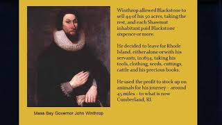 William Blackstone and the Settlement of Pawtucket RI