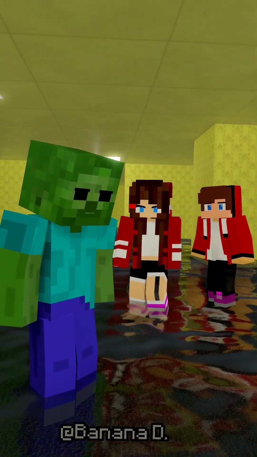Zombie Attack Zombie Girl but JJ'sister love JJ VS Zombie Battle 2 in BACKROOM