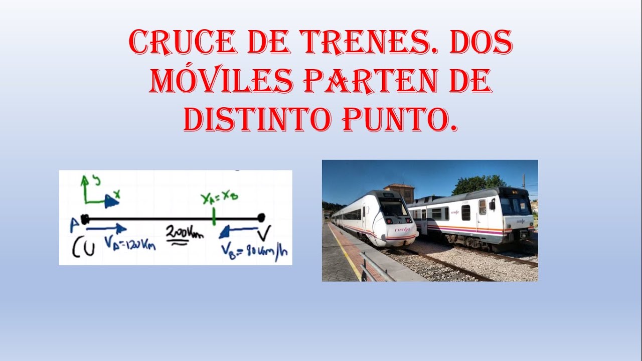 Dos trenes(móviles) parten de distinto punto con sentido opuesto(se