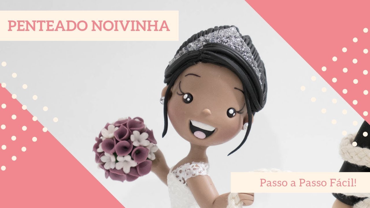 Penteado Noivinha de Biscuit Coque com Franja e Cachos Passo a Passo