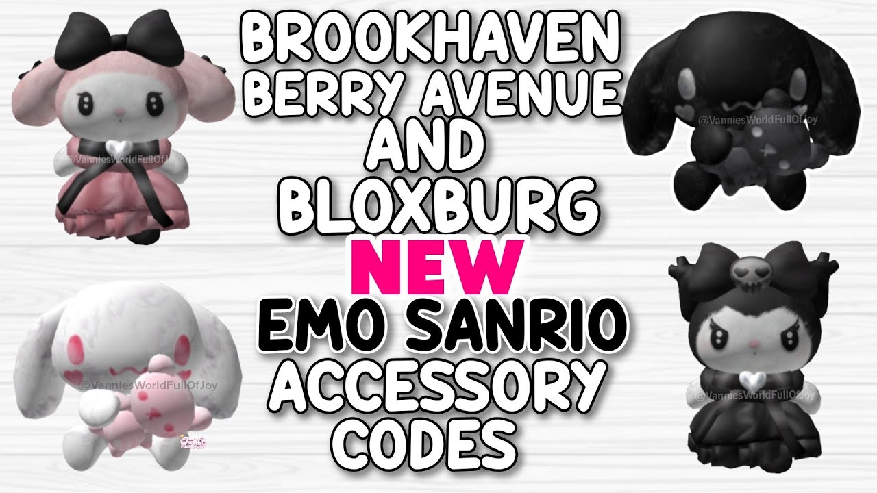 EMO ACCESSORY ID CODES FOR BROOKHAVEN 🏡RP, BERRY AVENUE & BLOXBURG 🖤✨️ 