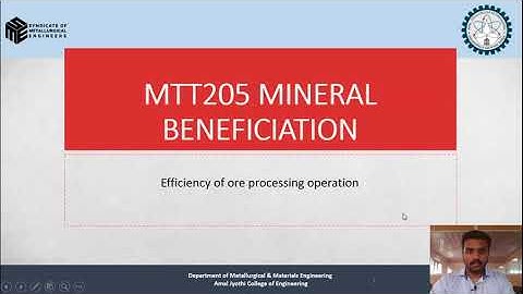 MINERAL BENEFICIATION LECTURE 04