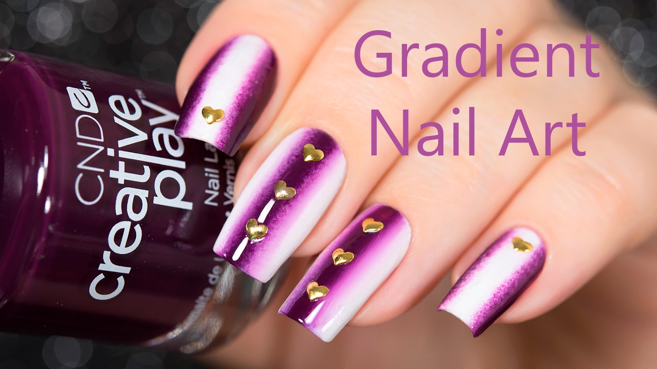 gradient nail art design step by step