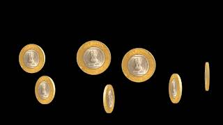 Coins Flip And Rotation Animation Black Screen Coint Footage