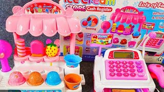 13 Minutes Satisfying with Unboxing Cute Pink Ice Cream Store Cash Register ASMR | Review Toys