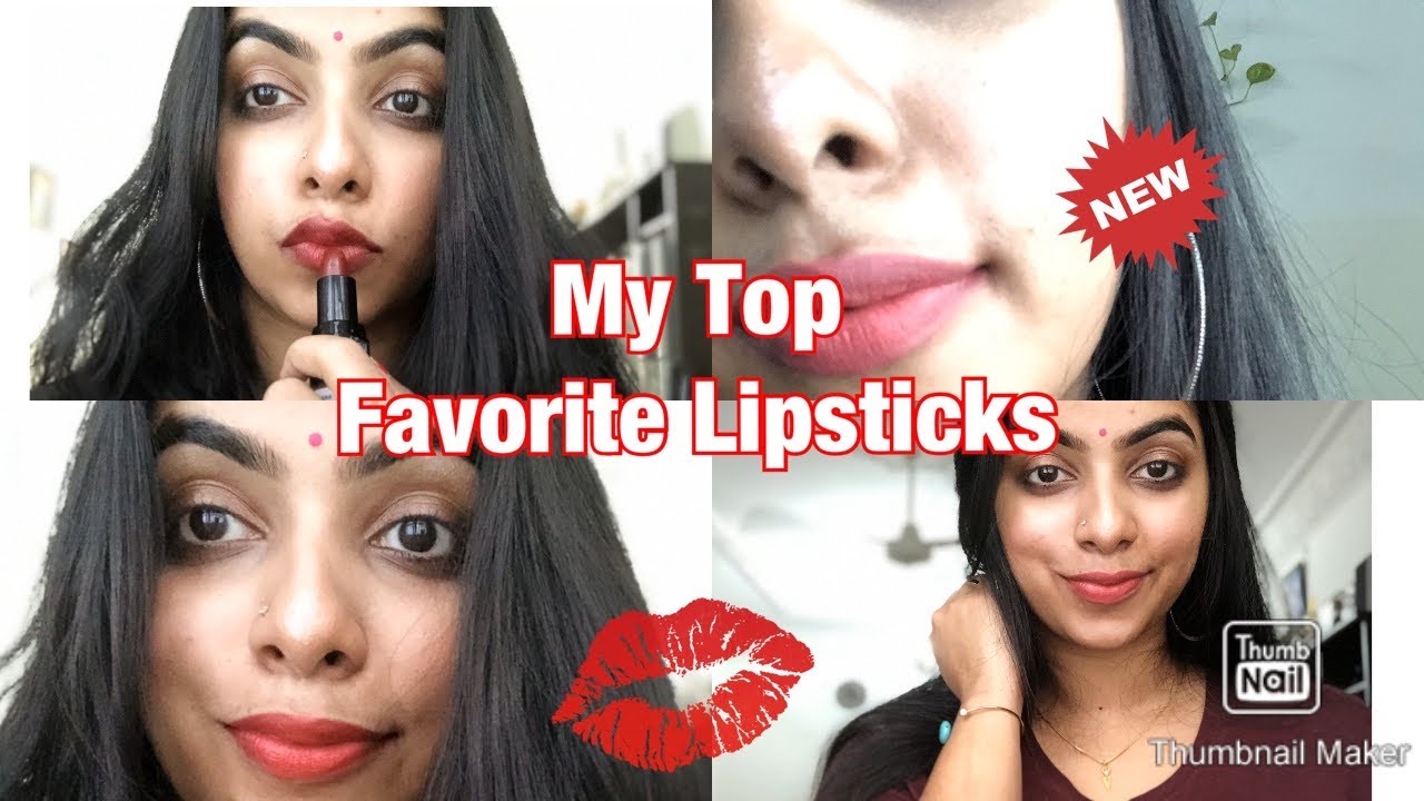 My Favorite Lipsticks💄 Lipstick swatches Malayalam YouTube