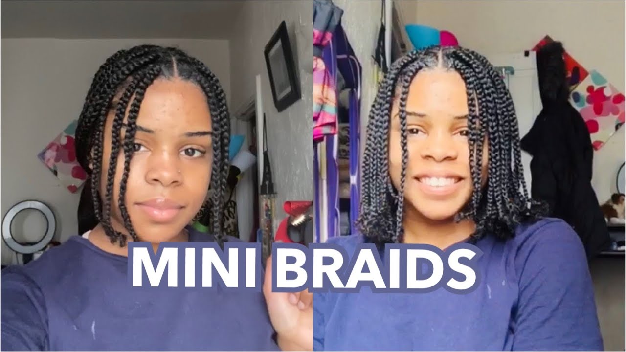 EASY MINI BRAIDS ON NATURAL HAIR - YouTube