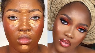 EXTRA GLAM MAKEUP TUTORIAL | MELANIN MAKEUP TRANSFORMATION