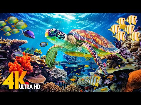 Under Red Sea 4K - Beautiful Coral Reef Fish in Aquarium, Sea Animals for Relaxation 