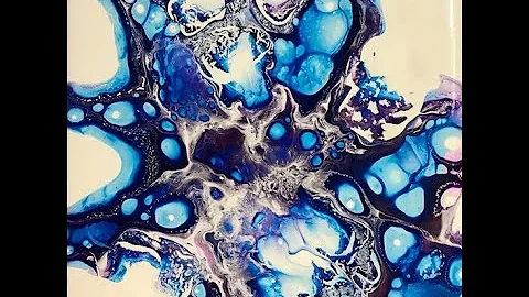 (247) Acrylic Fluid Pour Painting Bloom Spinning