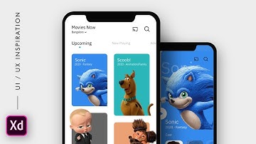 Movie App UI/UX design using Adobe XD - Auto animate, Prototype