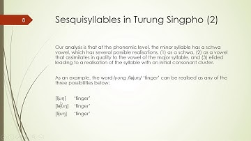 Linguistics Mini-Lecture 10 about Sesquisyllables, given by Stephen Morey