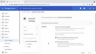 Google Workspace Age Based Settings