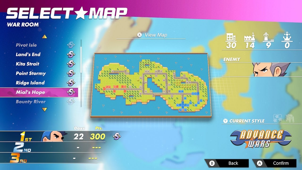 Advance Wars 1 Style War Room: Mial's Hope S Rank (Max)