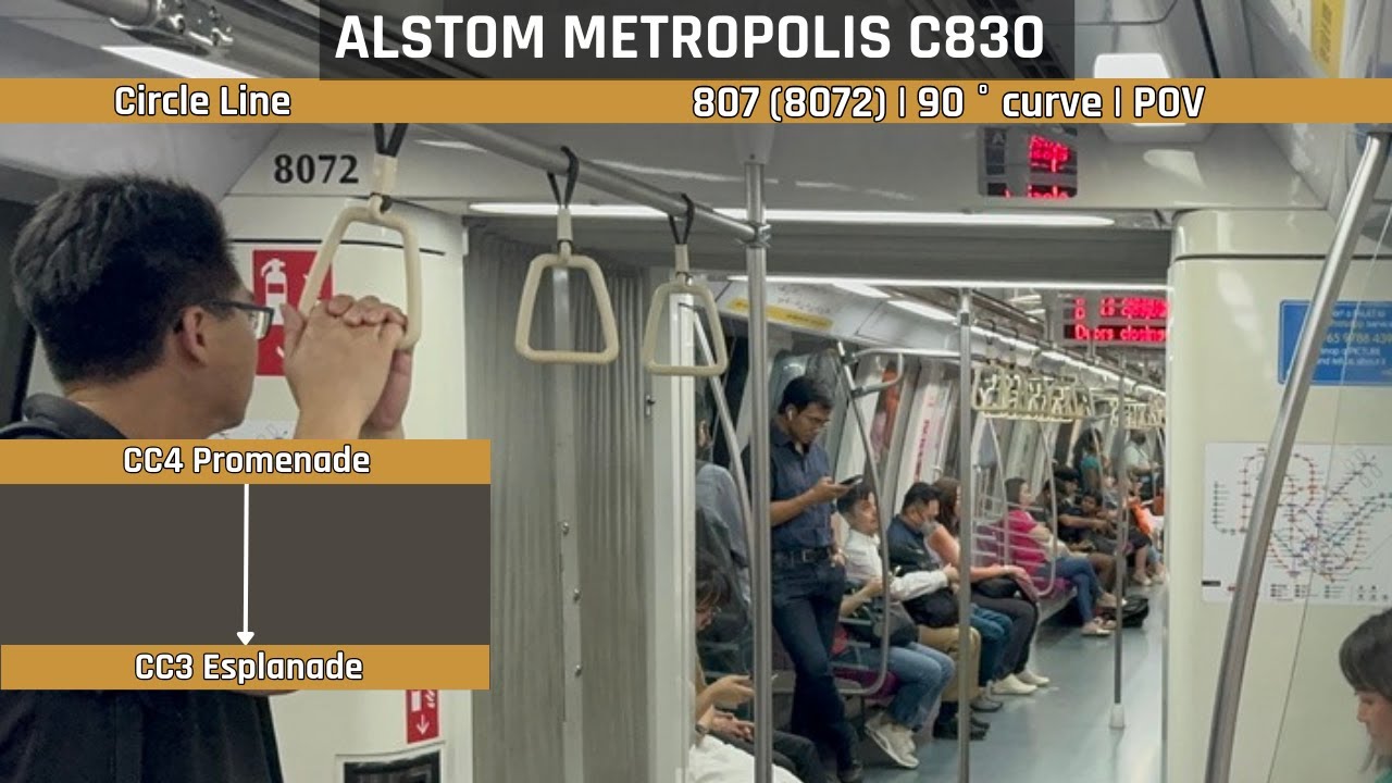 [90 ° curve][Passenger POV] 🟠 Alstom Metropolis C830 (807) [Promenade → ...