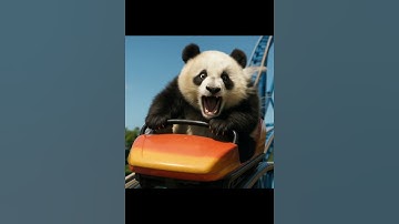 Panda’s First Roller Coaster Ride 🎢🐼   #panda #entertaininganimals #funny #cute