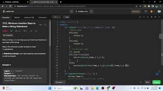 1312. Minimum Insertion Steps to Make a String Palindrome(Leet Code)
