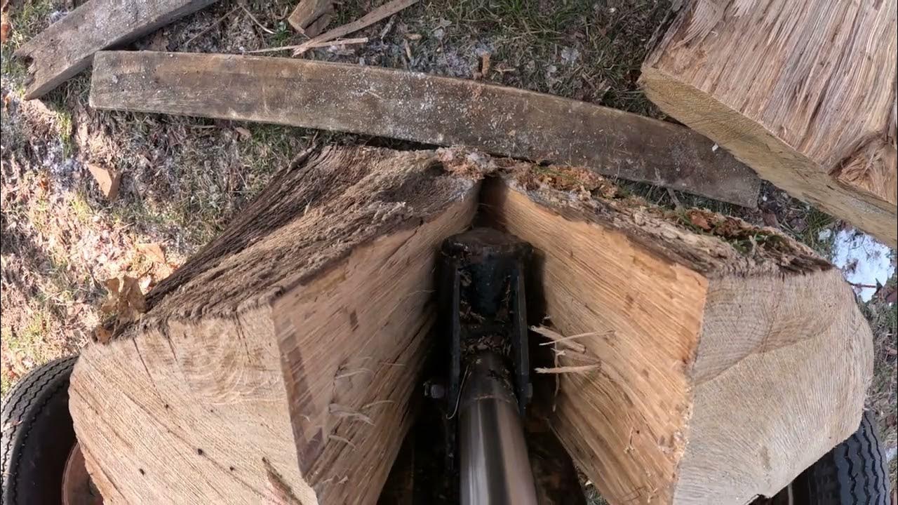 Splitting large White Oak rounds YouTube