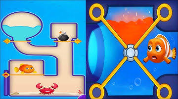 Save The Fish Ios Android Gameplay Walkthrough #122-126|Fishdom Pull The Pin Puzzle Spy |Wasim Squad