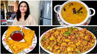 My Simple Lunch Routine || Pesarapappu charu Recipe || Dondakaya Masala Fry || Bread Pakoda Recipe