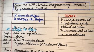 Lec-1 Graphical Method In Linear Programming Problem of [Minimisation] #bcom#operationsresearch